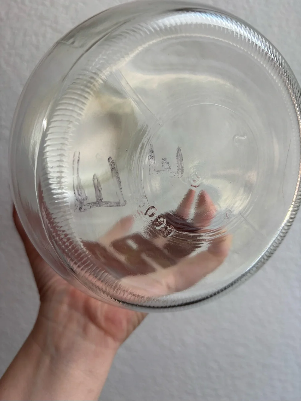 Vintage Glass Jar Red Cracker Container Decor